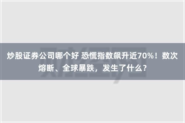 炒股证券公司哪个好 恐慌指数飙升近70%！数次熔断、全球暴跌，发生了什么？