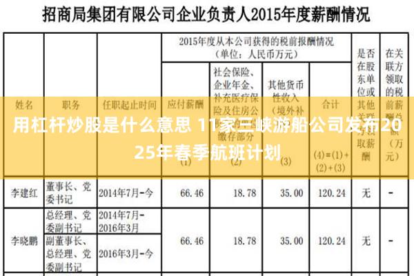 用杠杆炒股是什么意思 11家三峡游船公司发布2025年春季航班计划